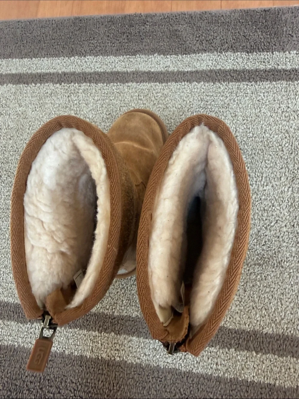 UGG Kids Chestnut Suede Tall Shearling Boots
